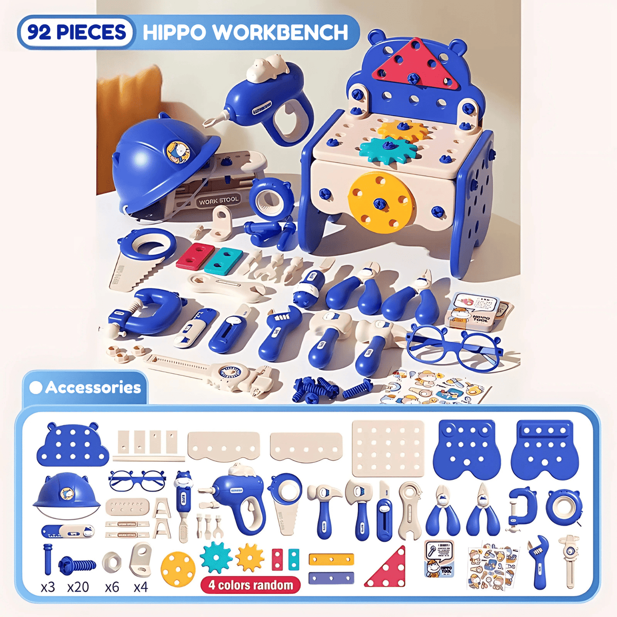 Hippo All - in - one Tool Hub DIY Montessori Tool Box Set - DIYative™