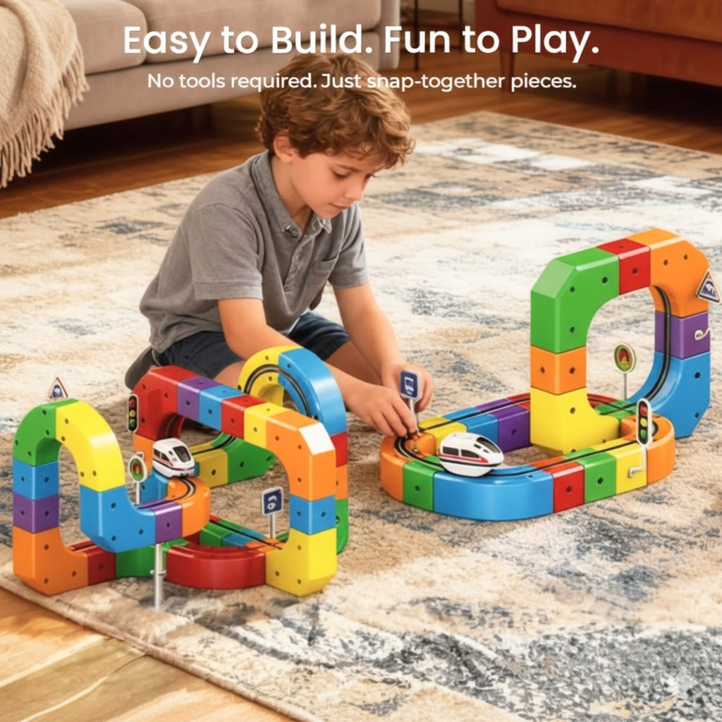 WonderRail™: The Modular 3D Train Track for Curious Little Builders - DIYative™